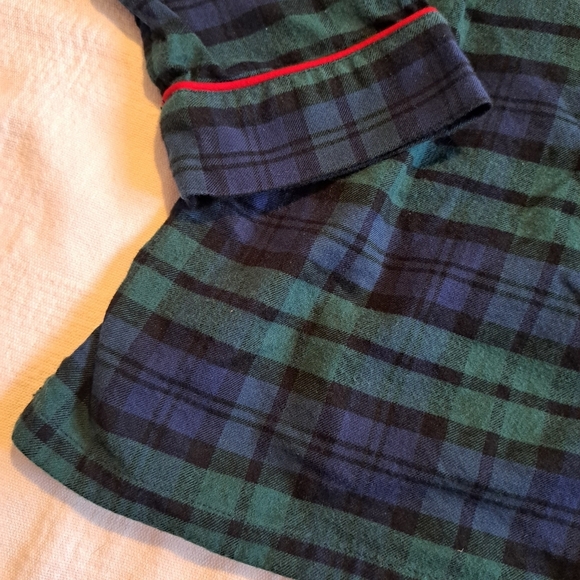 Vineyard Vines women's size Small flannel pajama top only, blue & green NWT - Picture 2 of 5